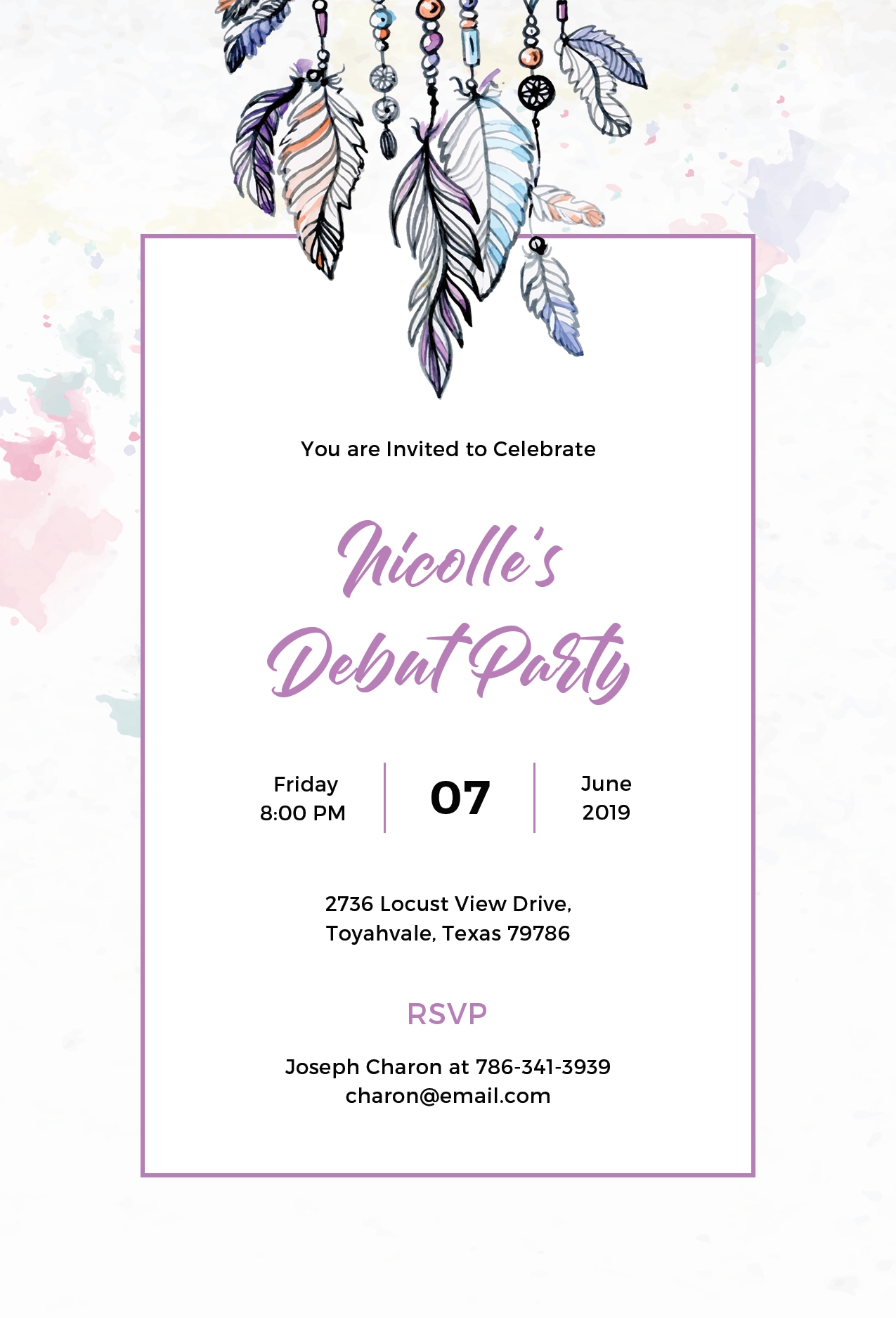 Printable Boho Invitation Template Free Printable Word Searches