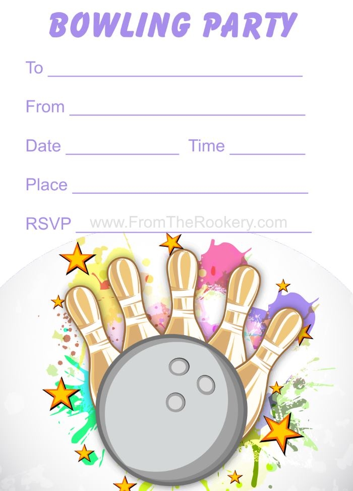 Printable Bowling Invitations
