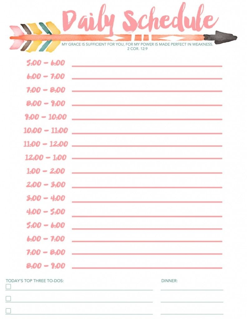 Printable Day Schedule Printable New Year Banners