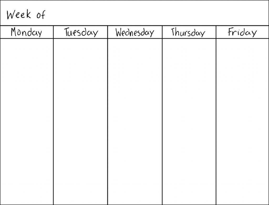 Printable Days Of Week Calendar