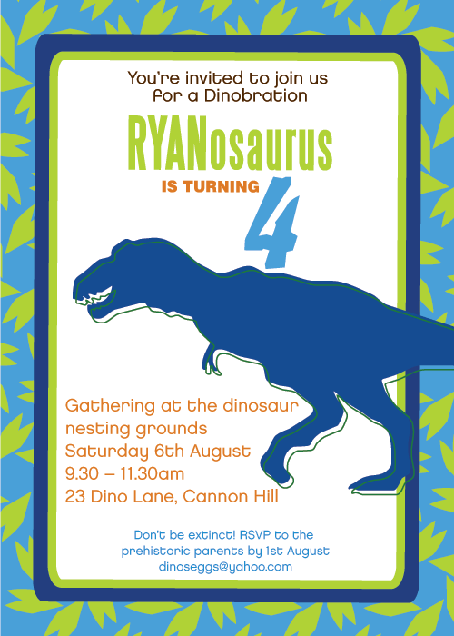Printable Dinosaur Invitations