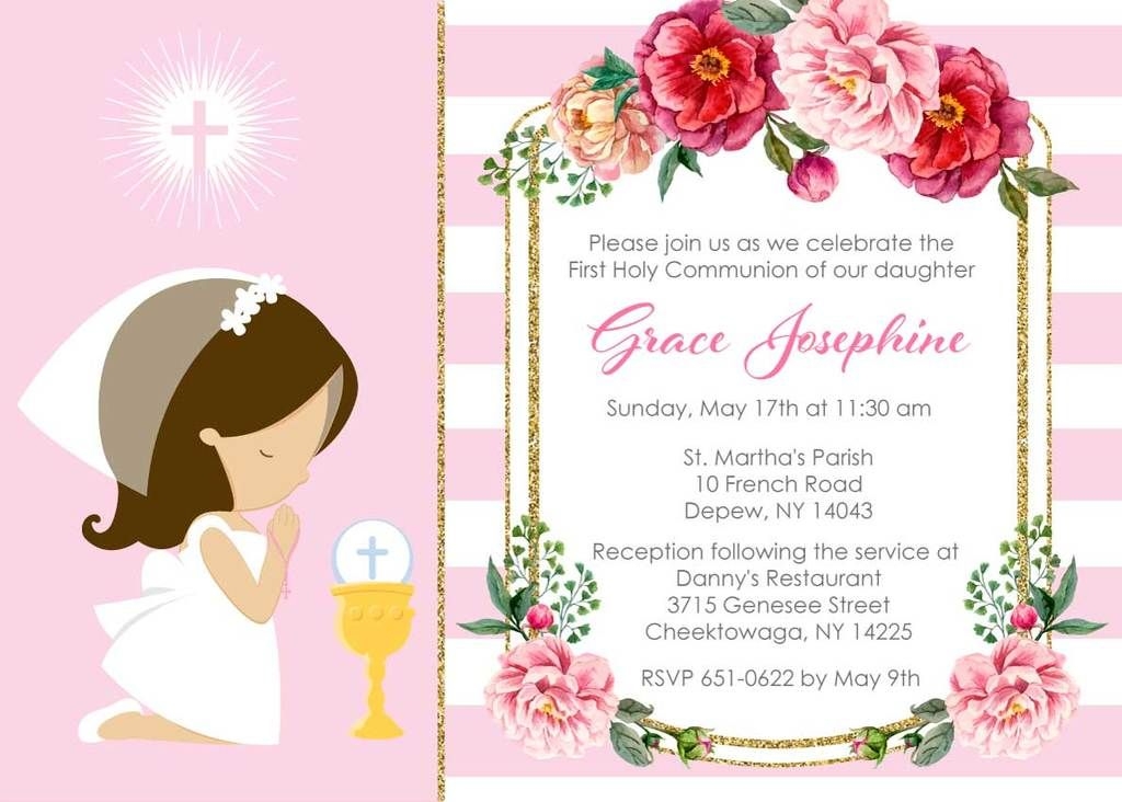 Printable First Communion Invitations Printable Calendars AT A GLANCE