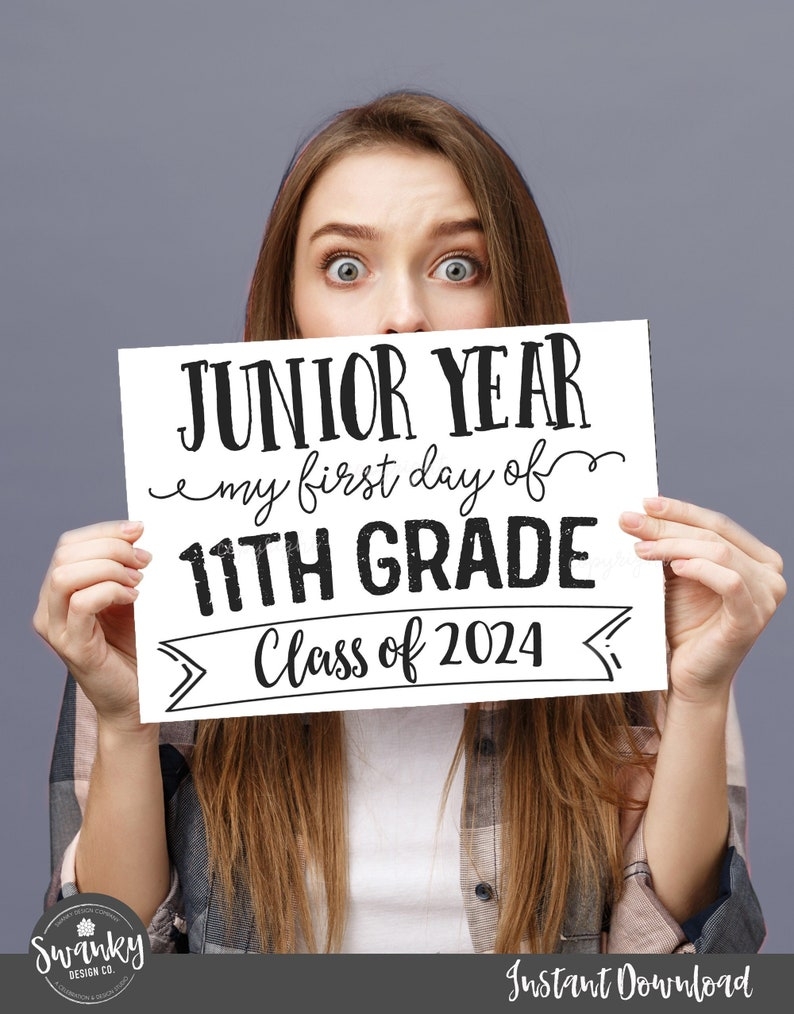 Printable First Day Of 11th Grade Sign Eleventh Grade Sign Etsy