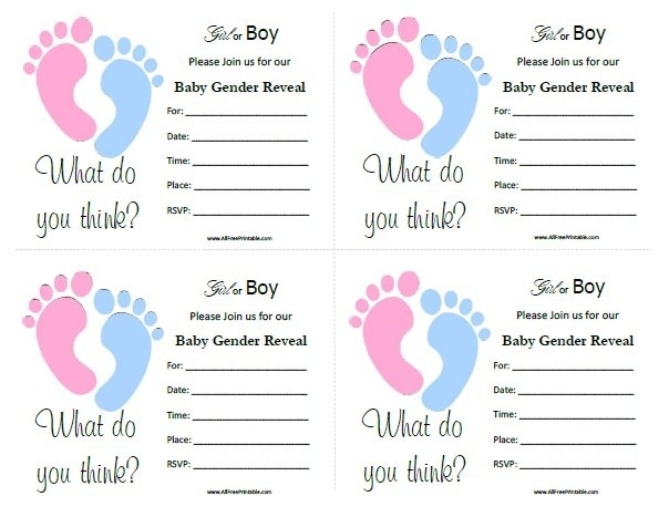 Printable Gender Reveal