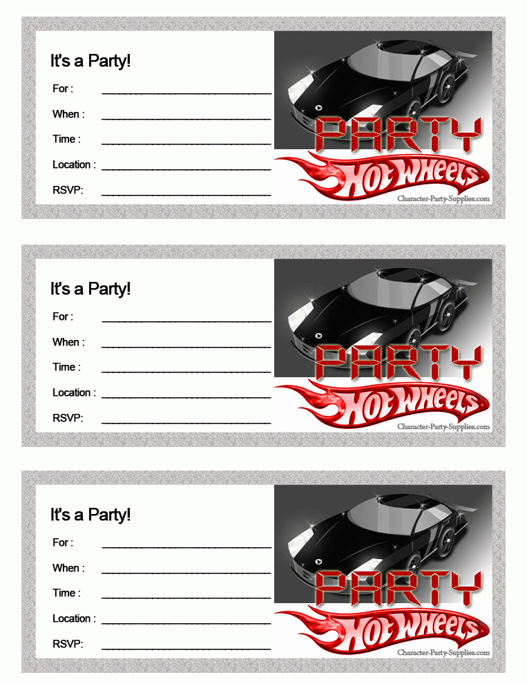 Printable Hot Wheels Birthday Invitations PrintableDB web app