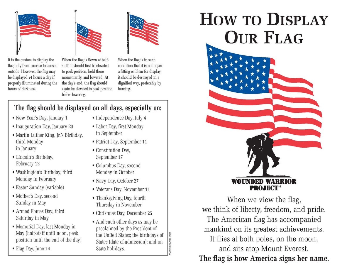 Printable List Of Days To Fly The American Flag
