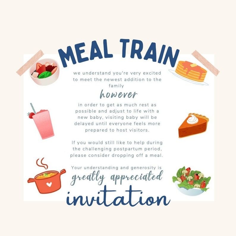 Printable Meal Train Invitation Sign Etsy Meal Train Recipes Train