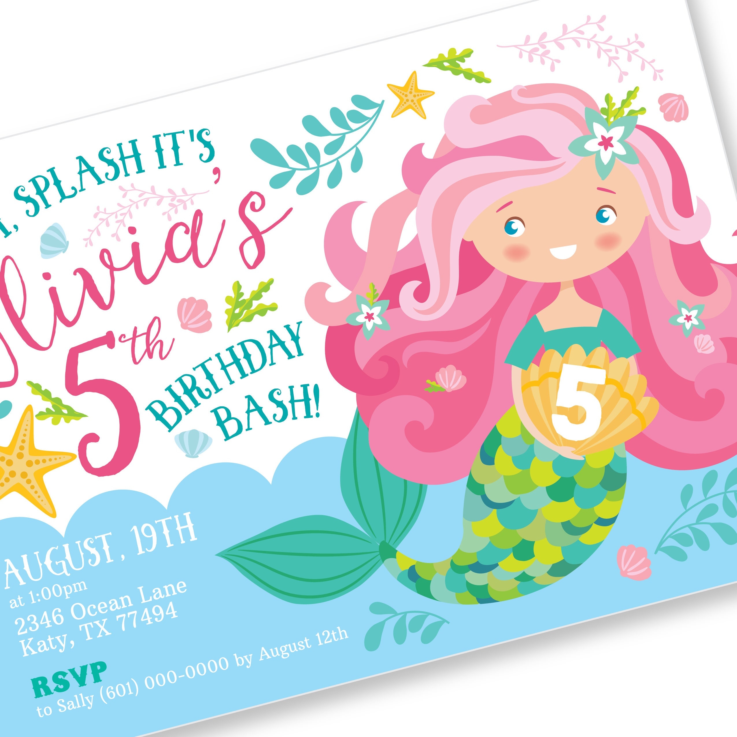 Printable Mermaid Invitations
