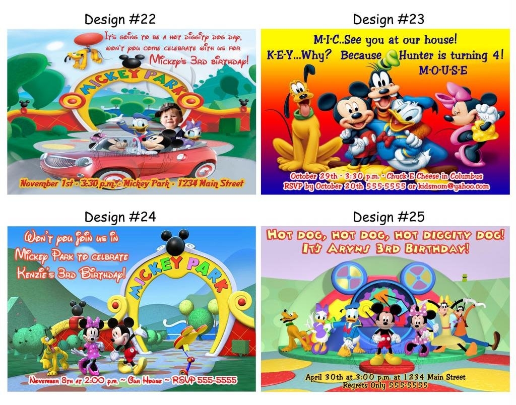 Printable Mickey Mouse Clubhouse Birthday Invitations