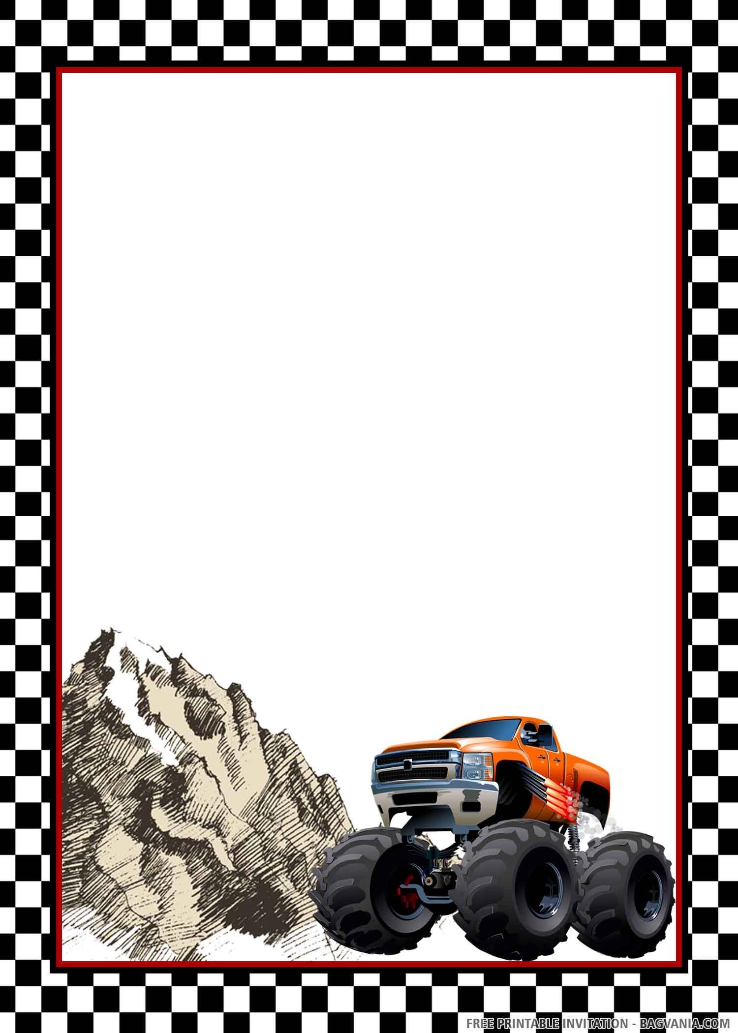 Printable Monster Truck Birthday Card Printable Word Searches