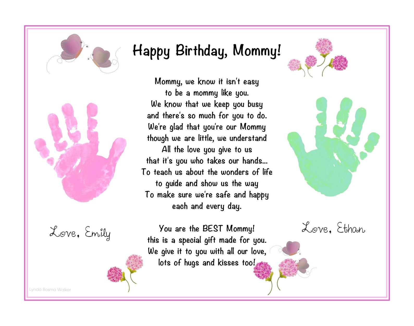 Printable Mother S Day Handprint Poem