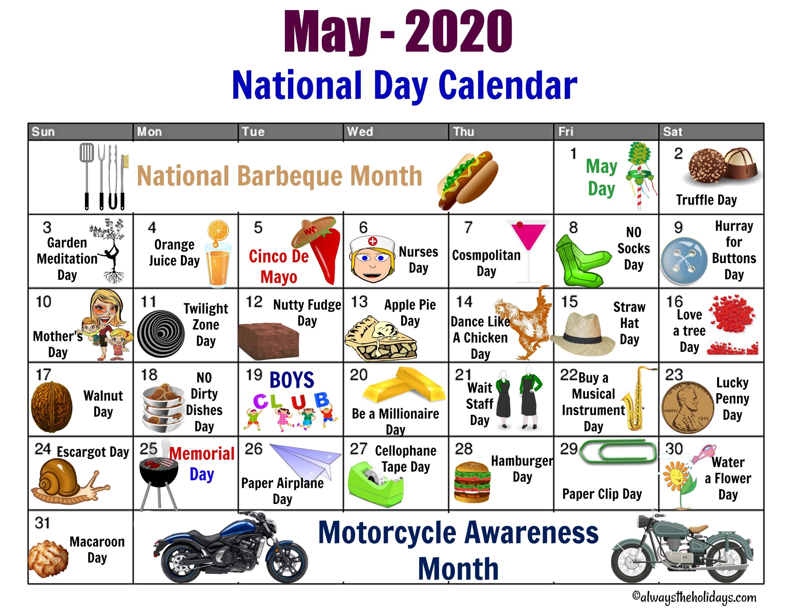 Printable National Day Calendar