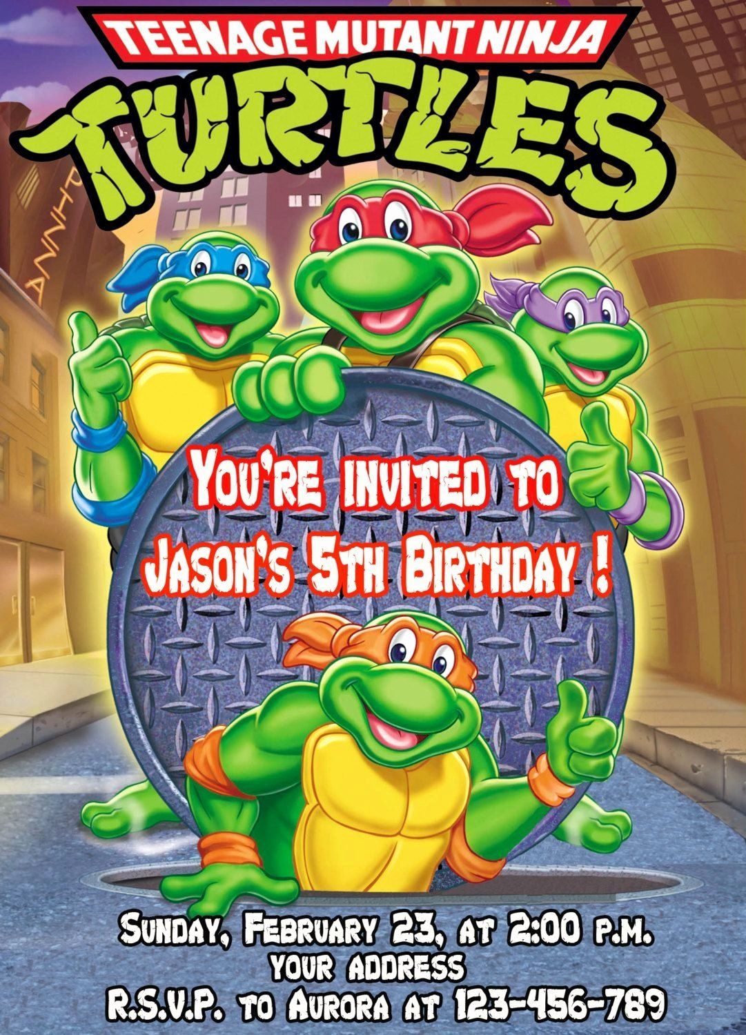 Printable Ninja Turtle Invitations Printable Calendars AT A GLANCE
