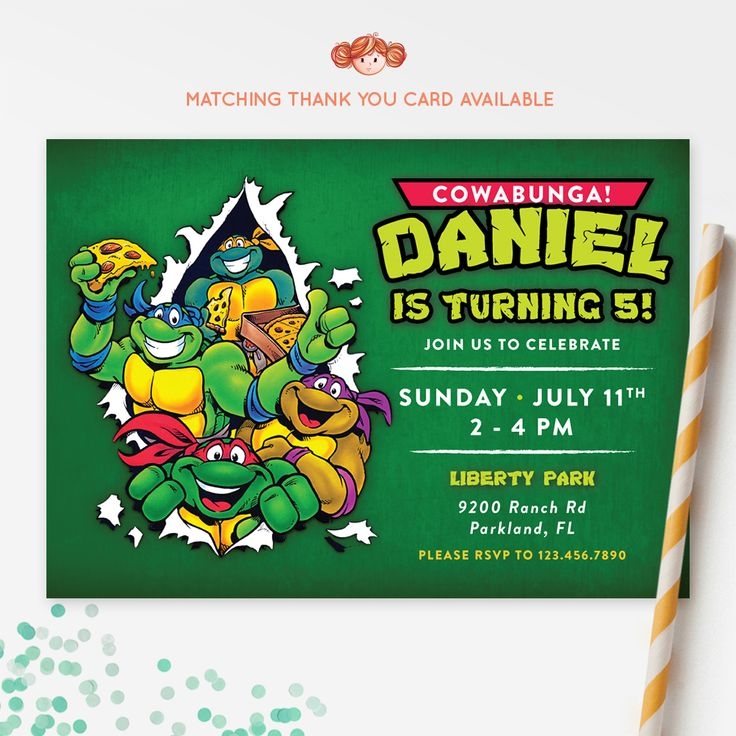 Printable Ninja Turtle Invitations Printable Word Searches