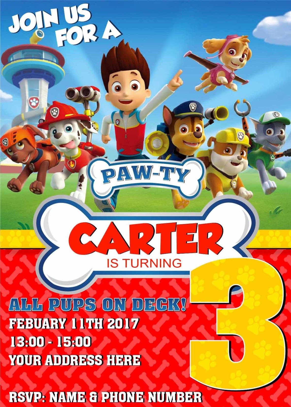 Printable Paw Patrol Birthday Invitations