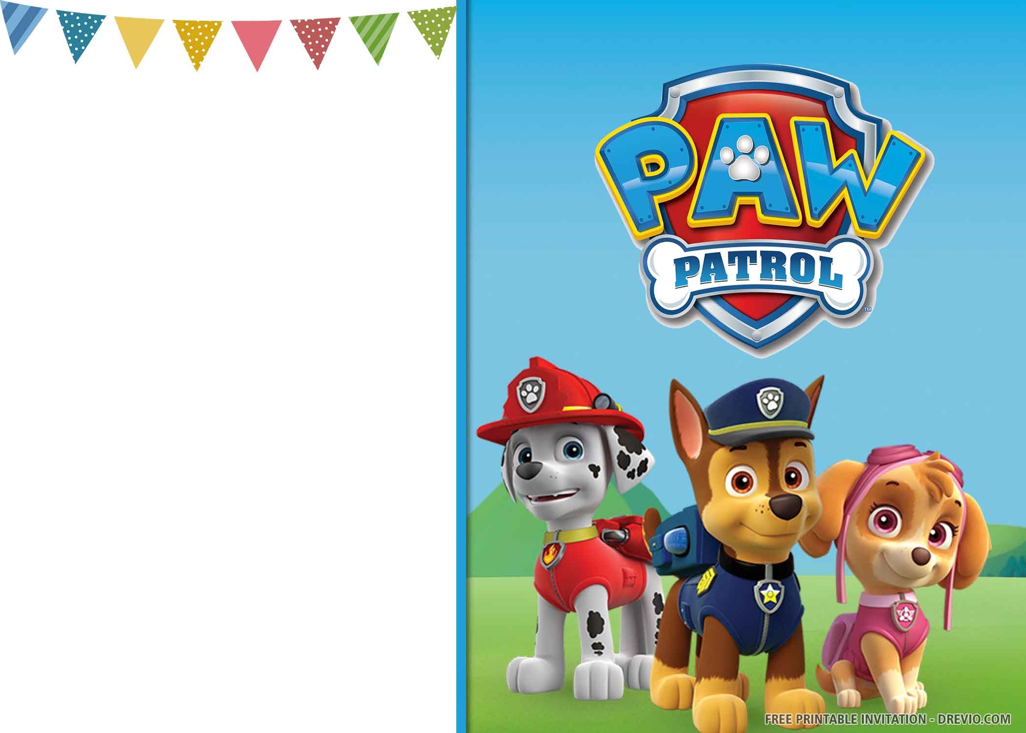 Printable Paw Patrol Birthday Invitations