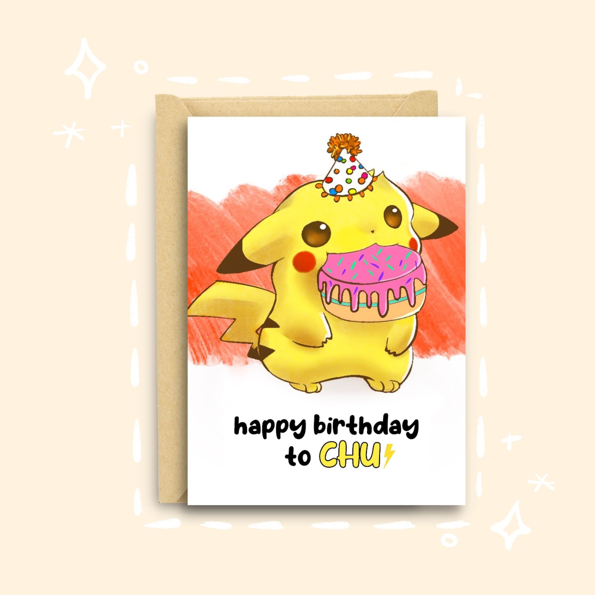 PRINTABLE Pikachu Birthday Card Instant Download Printable Card 