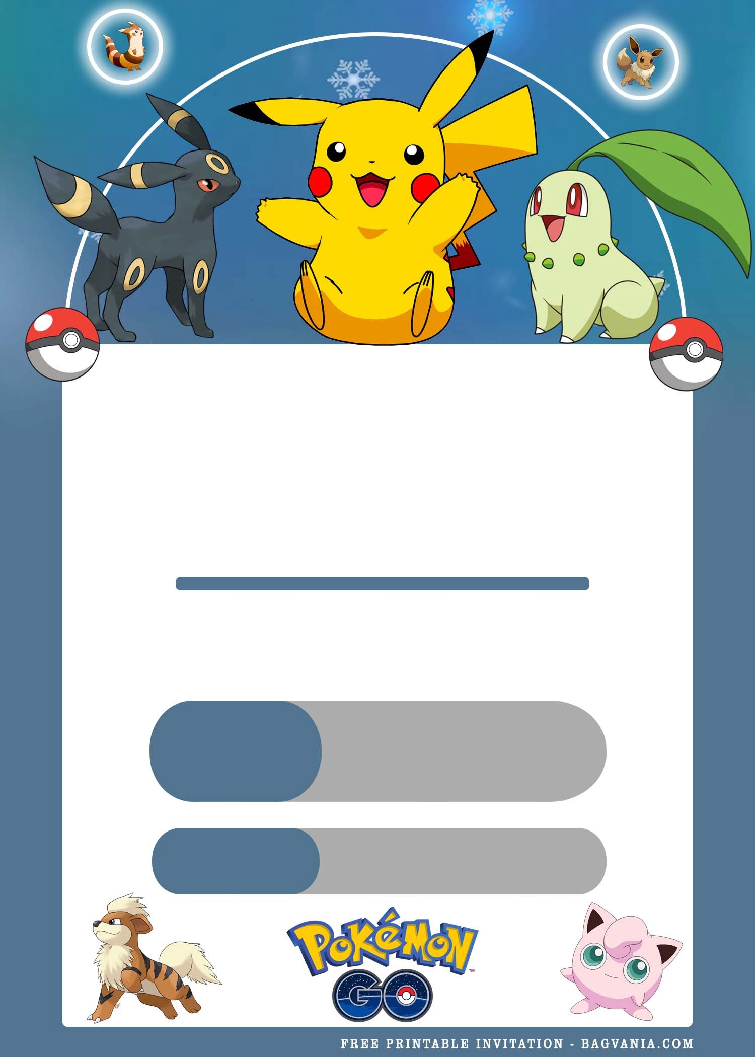 Printable Pokemon Invitations Birthday Party