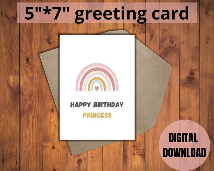Printable Princess Birthday Card