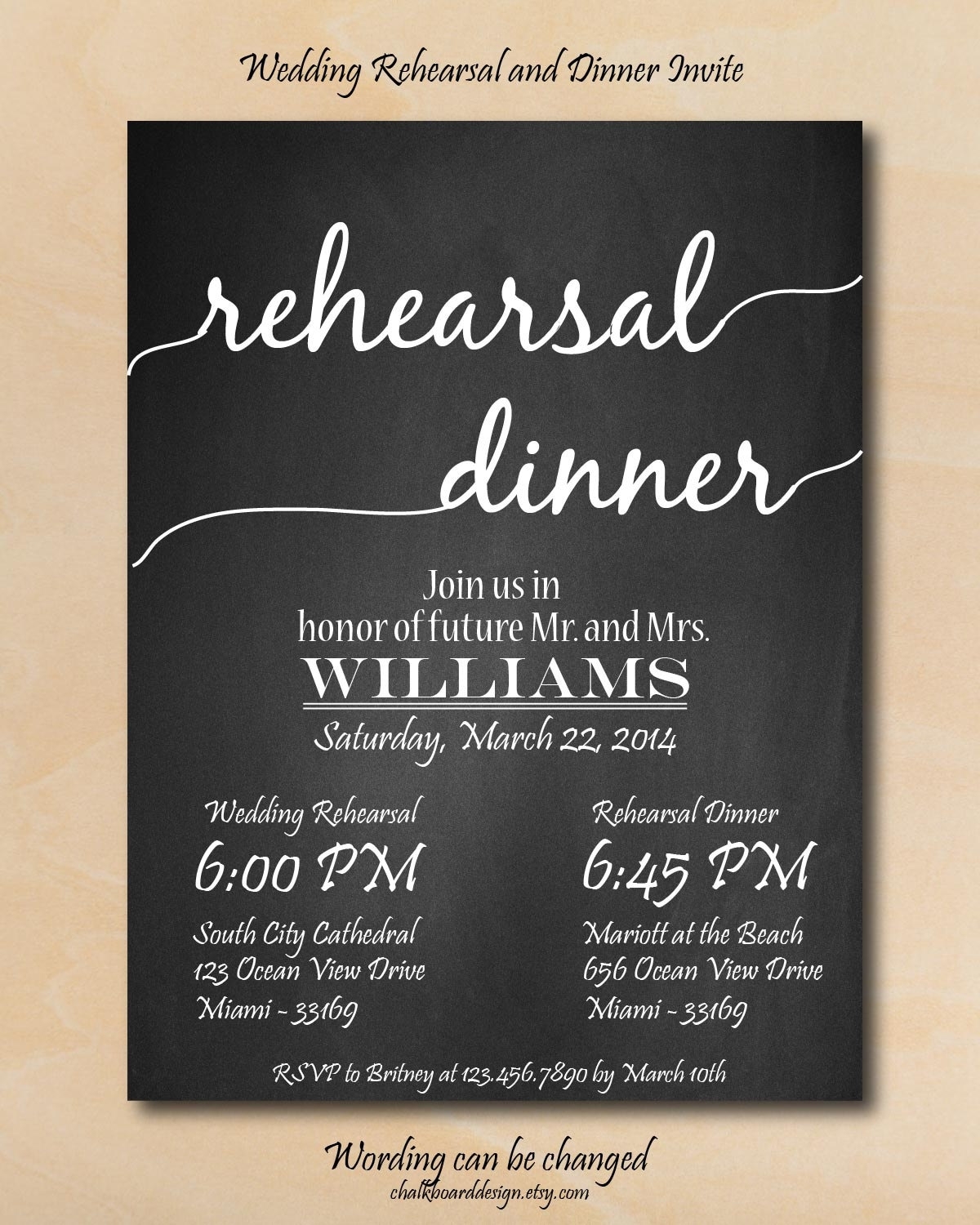 Printable Rehearsal Dinner Invitations