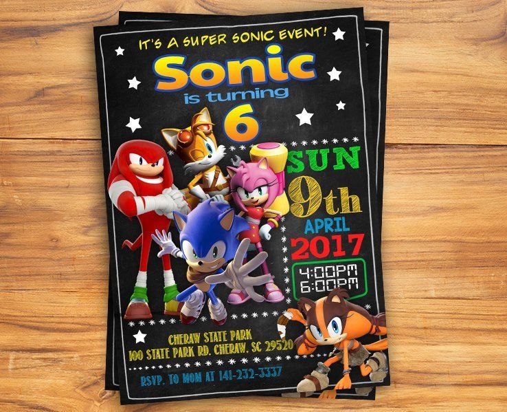 Printable Sonic The Hedgehog Birthday Invitations PrintableDB web app