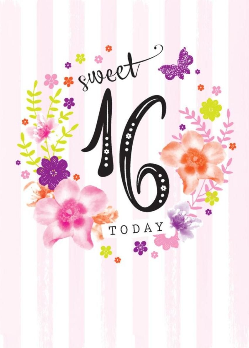 Printable Sweet 16 Birthday Cards Printable Calendars AT A GLANCE