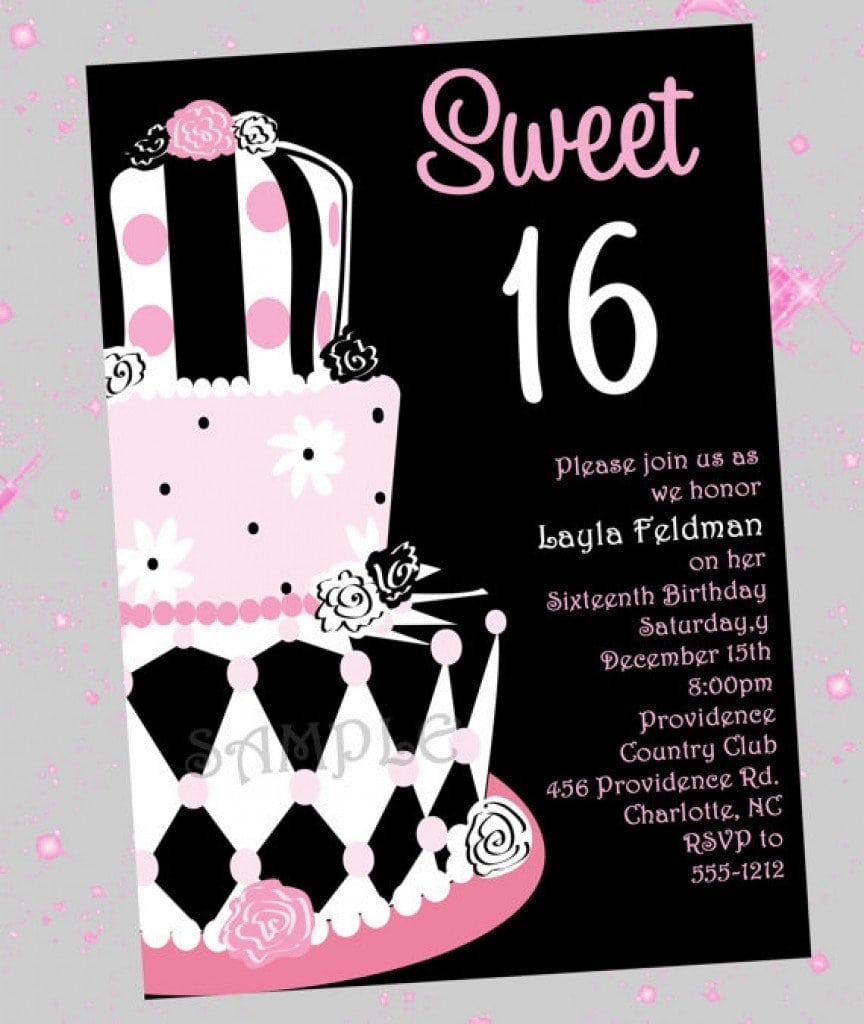 Printable Sweet 16 Invitations