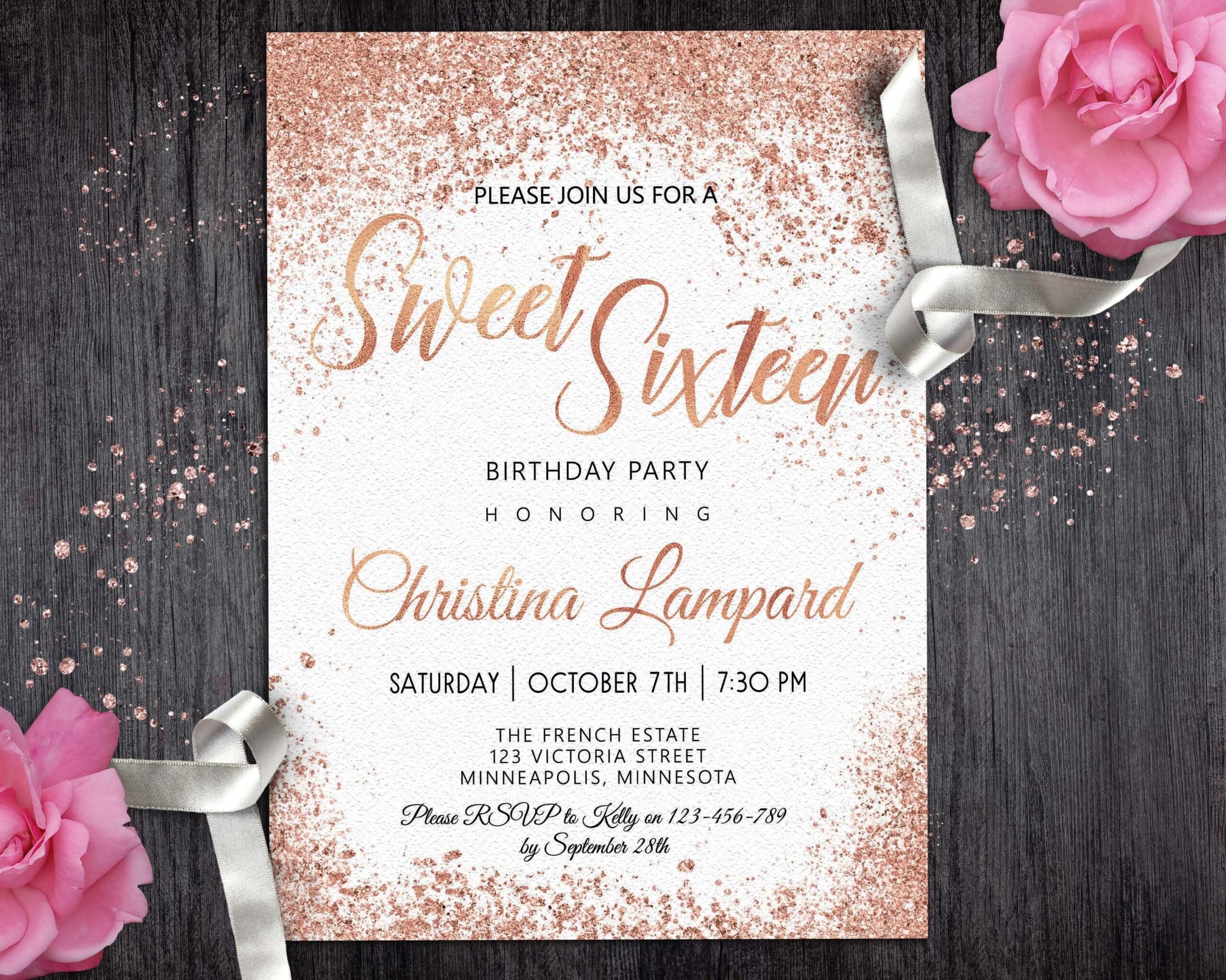 Printable Sweet Sixteen Invitations Printable Calendars AT A GLANCE