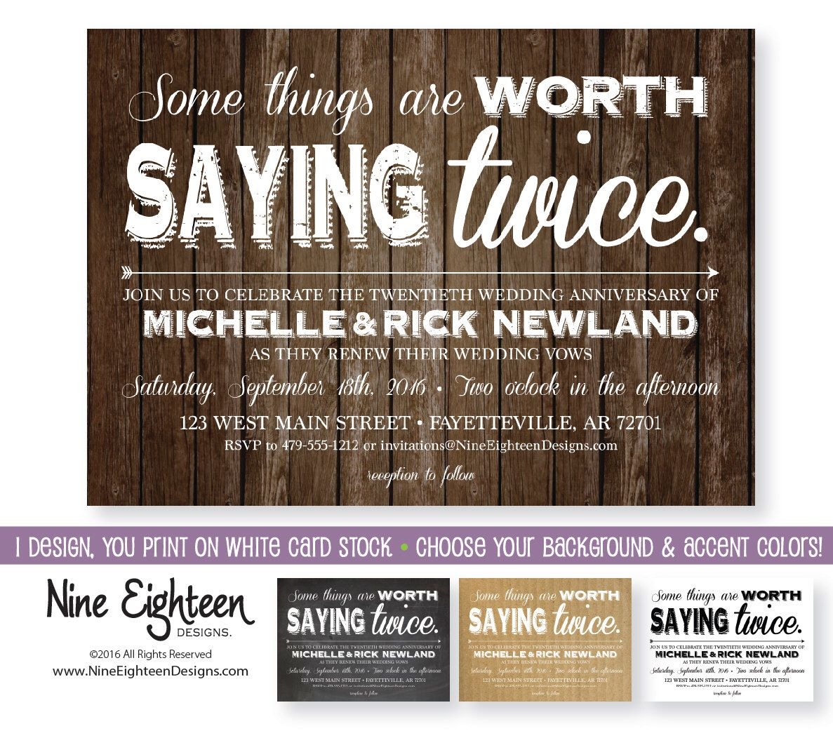Printable Vow Renewal Invitations