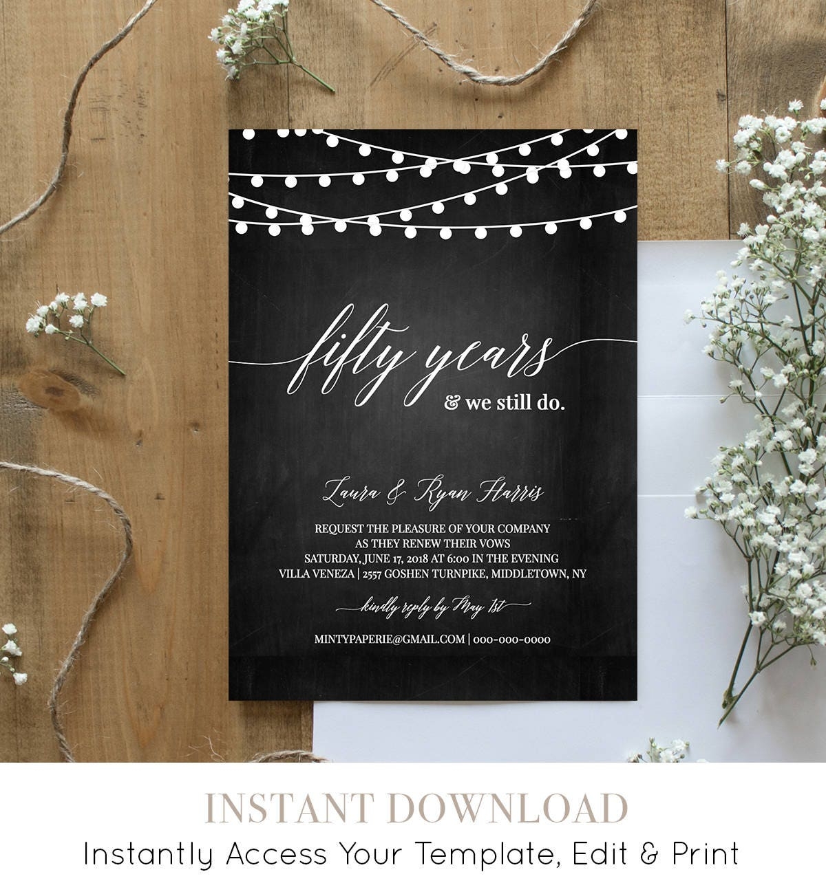Printable Vow Renewal Invitations