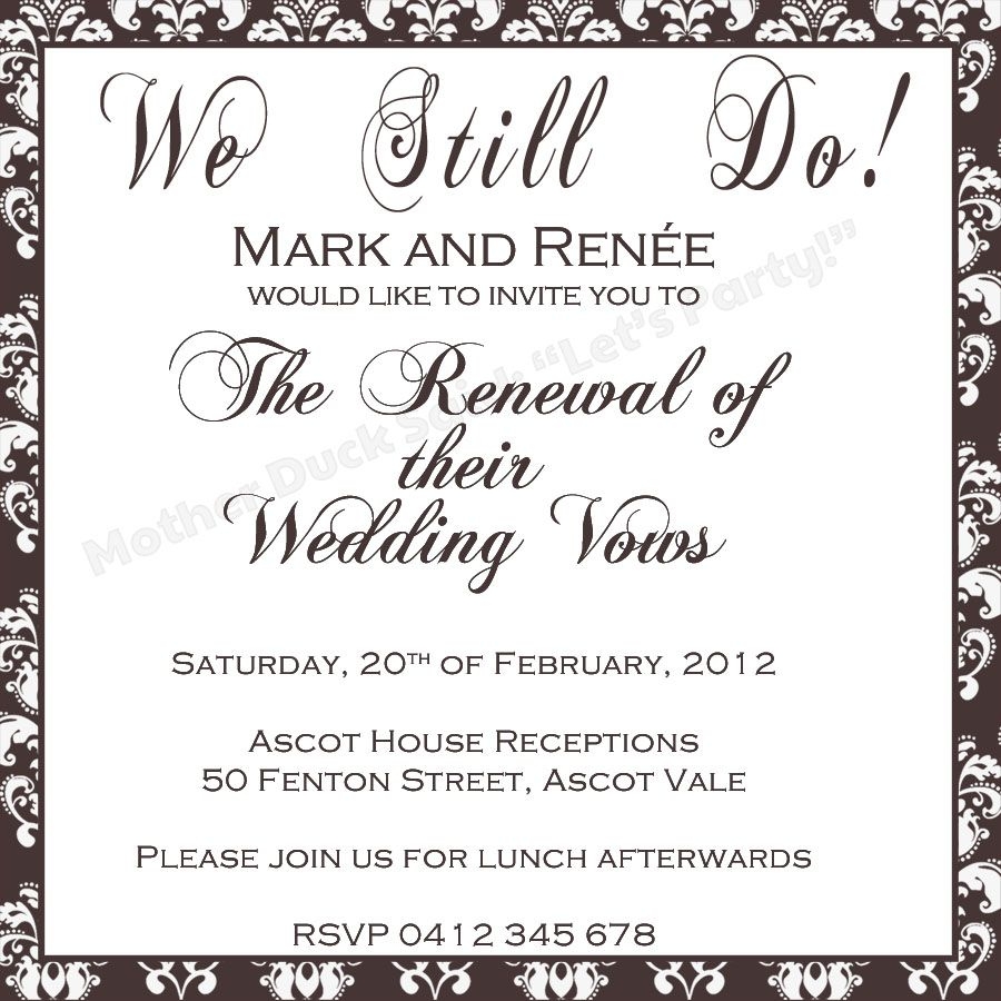 Printable Vow Renewal Invitations