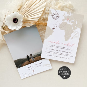 Printable Wedding Invitation Card Suite Template Worksheets Library
