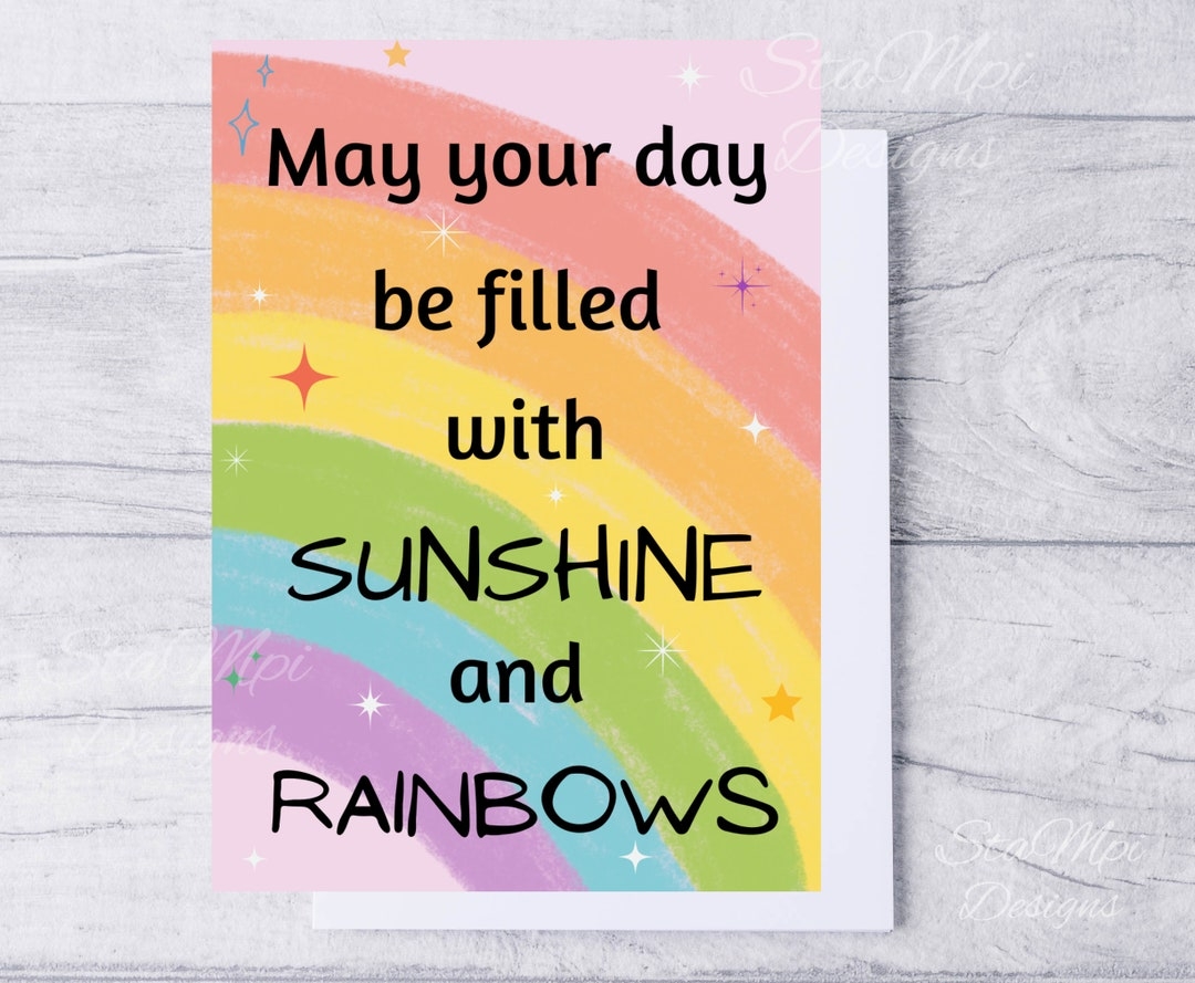 Rainbow Birthday Card Printable Birthday Card For Friend Birthday 
