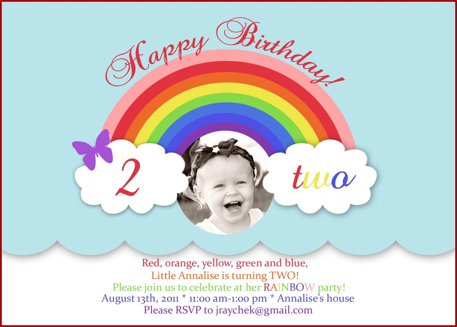 Rainbow Birthday Invitations Templates Free Template 1 Resume