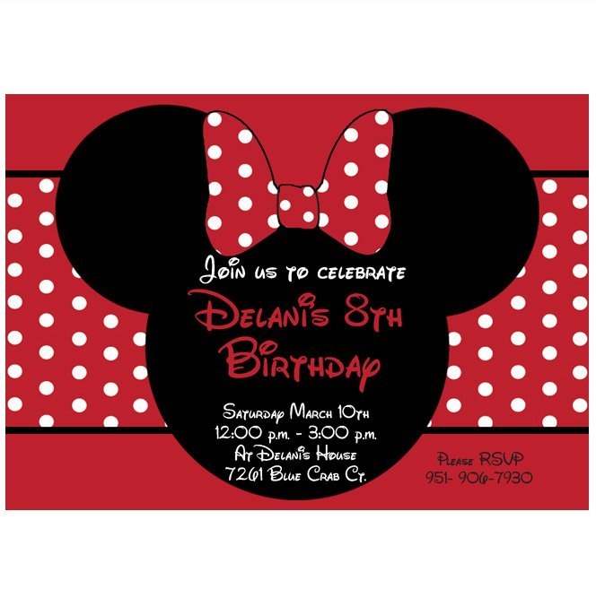 Red Minnie Mouse Printable Invitations