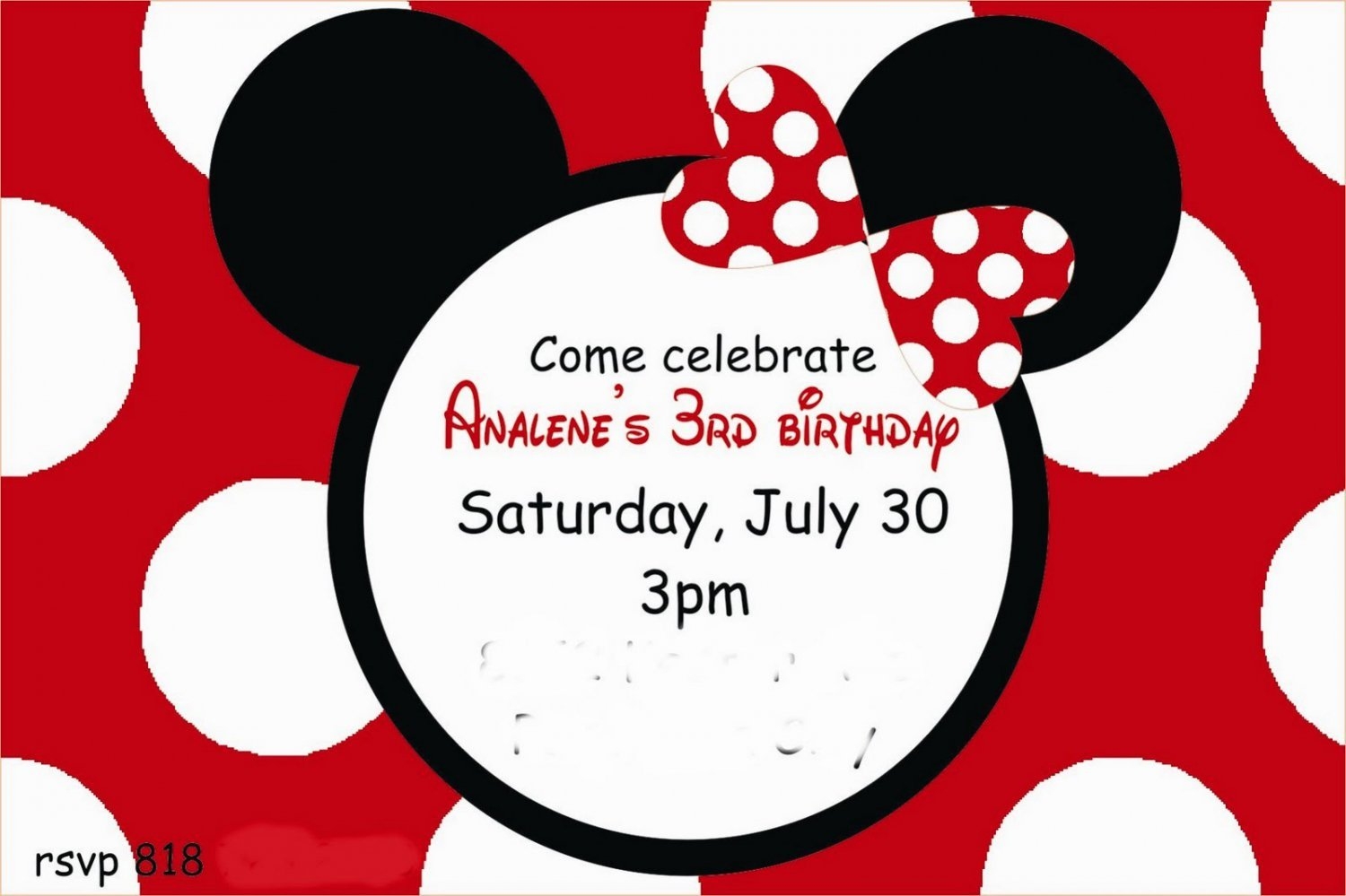 Red Minnie Mouse Printable Invitations