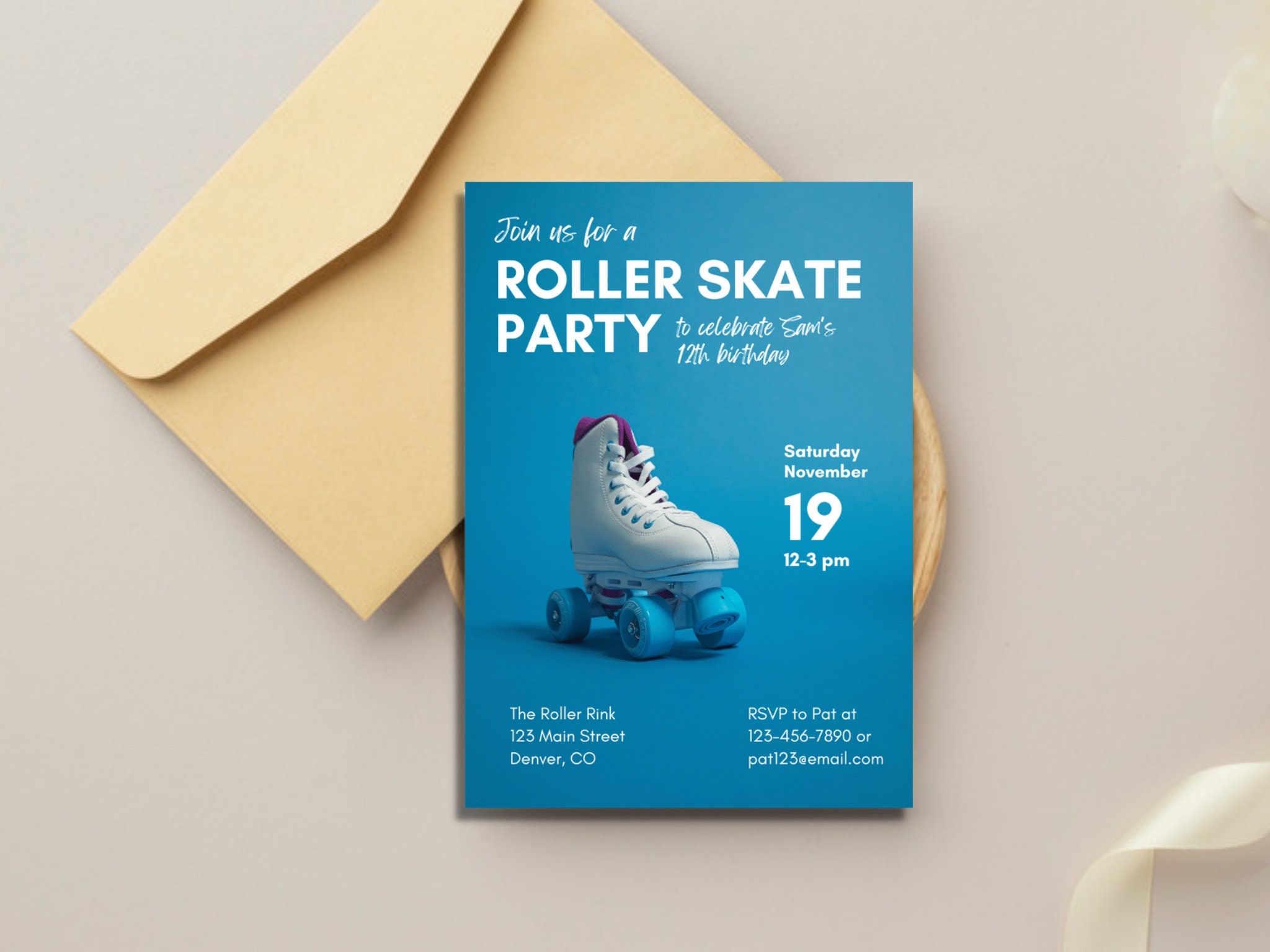 Roller Skate Party Invitation Template Roller Skate Birthday 