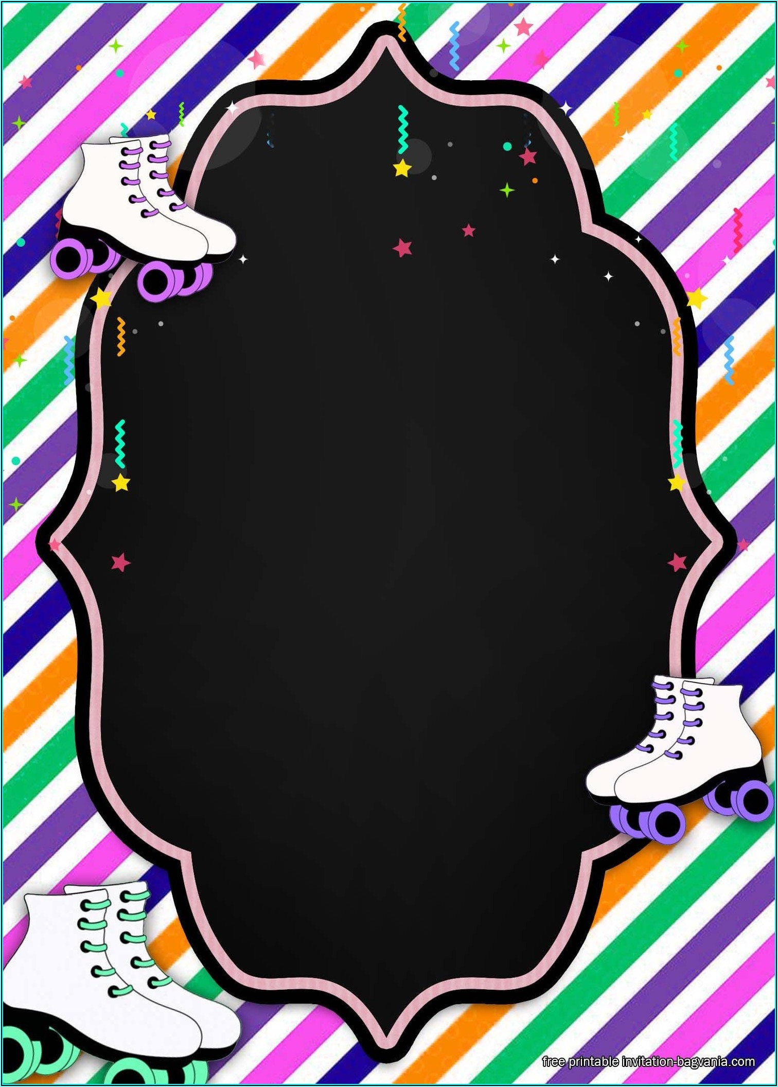 Roller Skating Birthday Invitations Templates Free Template 1 