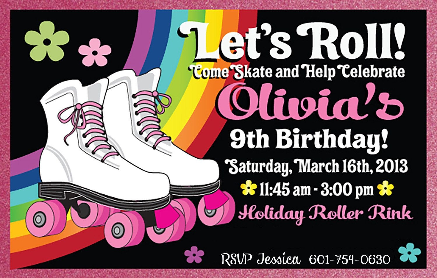 Roller Skating Party Invitation Template Free Printable Word Searches