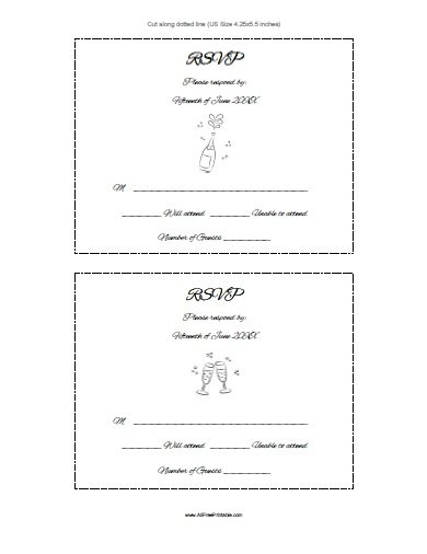 RSVP Card Template Free Printable