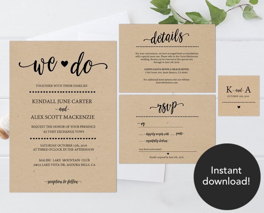 Rustic Wedding Invitation Template Wedding Invitation Templates