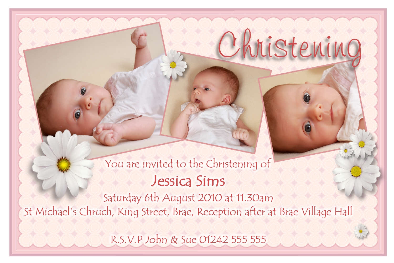 Samples Christening Invitations