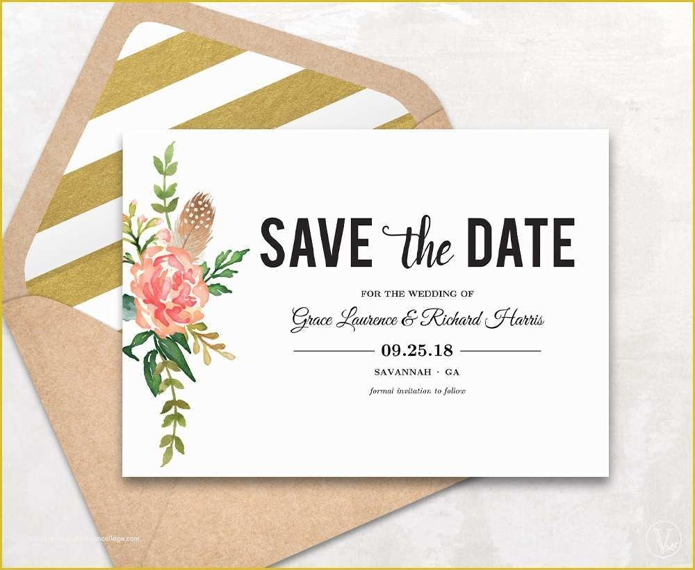 Save The Date Templates Free Online Of Save The Date Template Floral