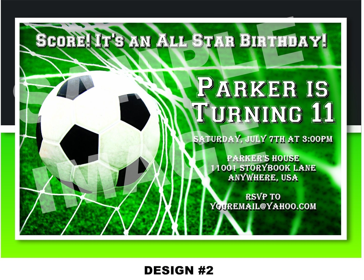 Soccer Birthday Invitations Samples