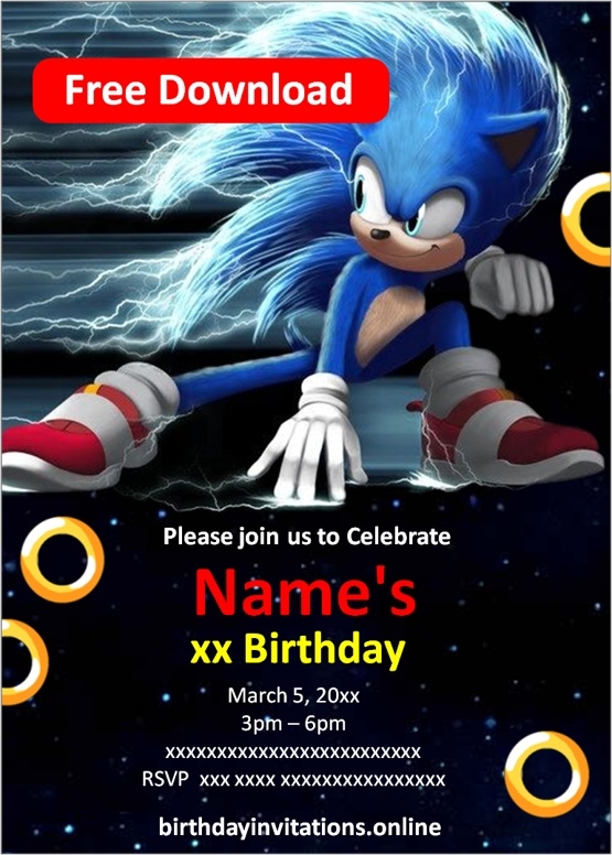 Sonic Birthday Invitations Birthday Invitations