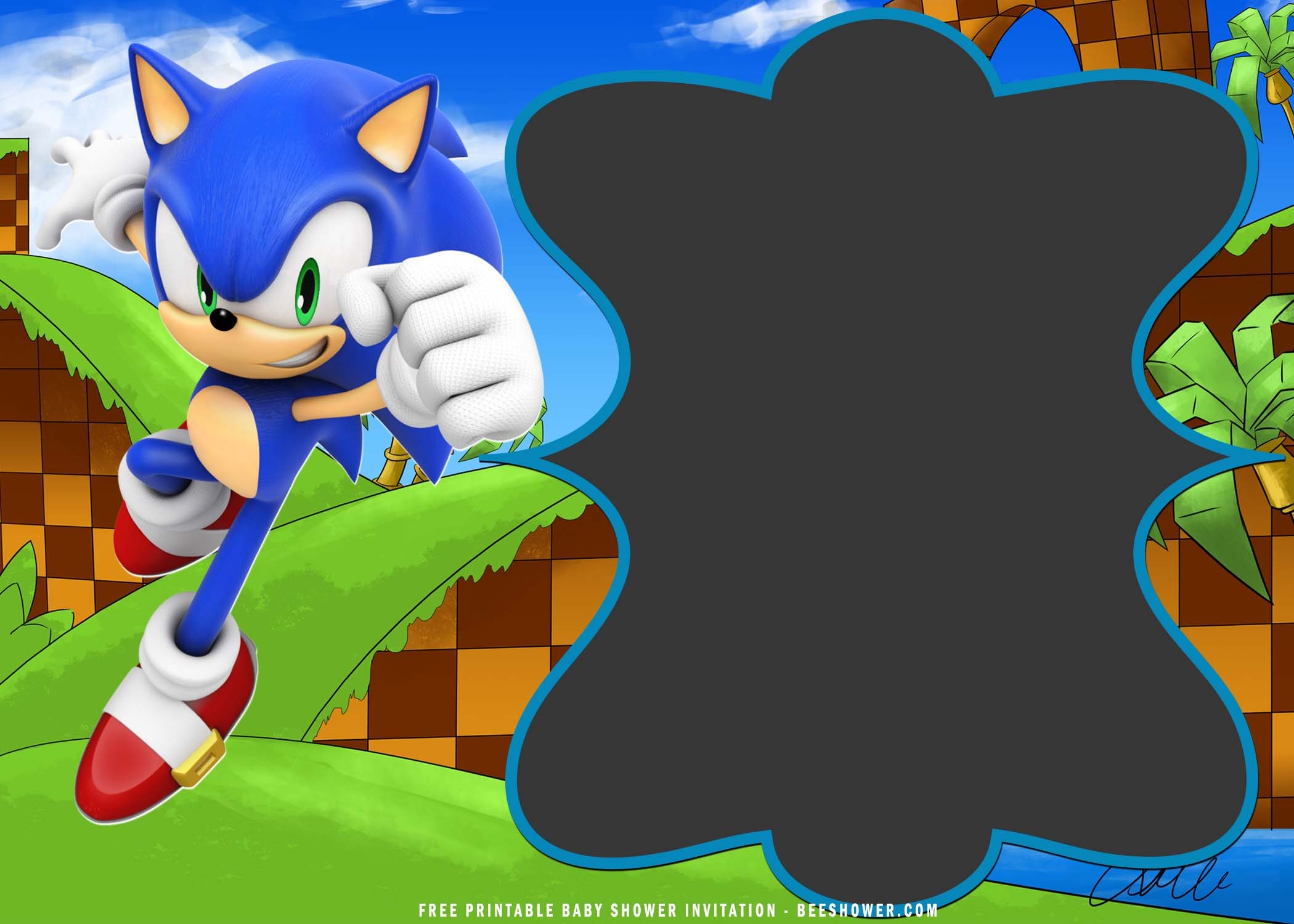 Sonic Party Invitation Template Free