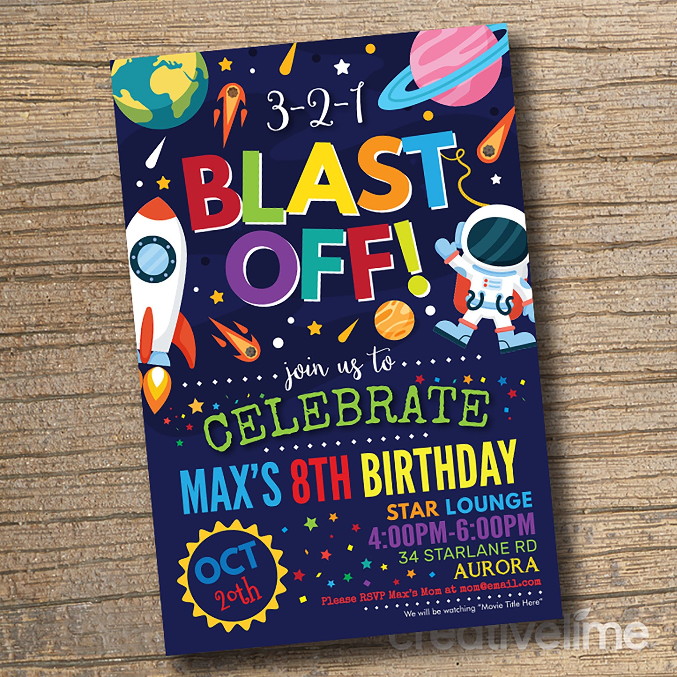 Space Birthday Invitations Free Printable Printable Word Searches