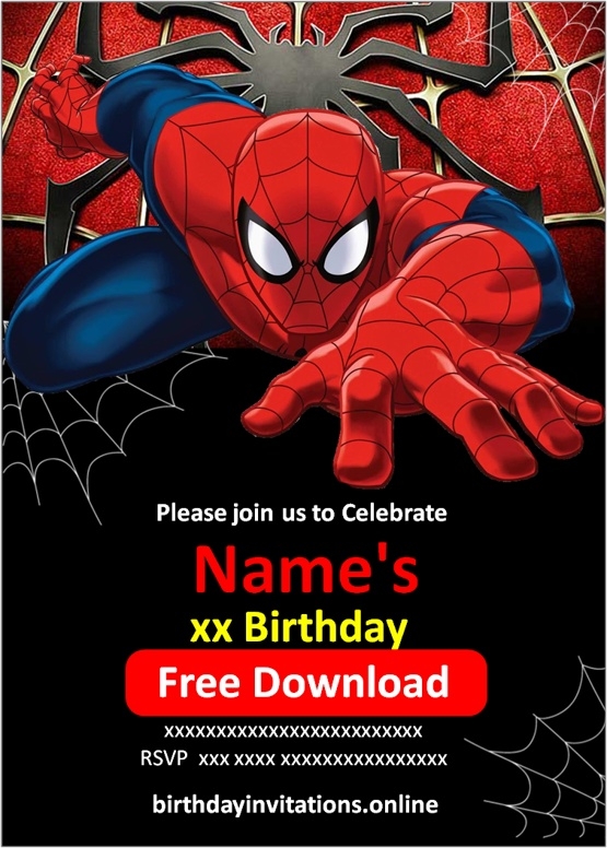 Spiderman Invitations Birthday Invitations