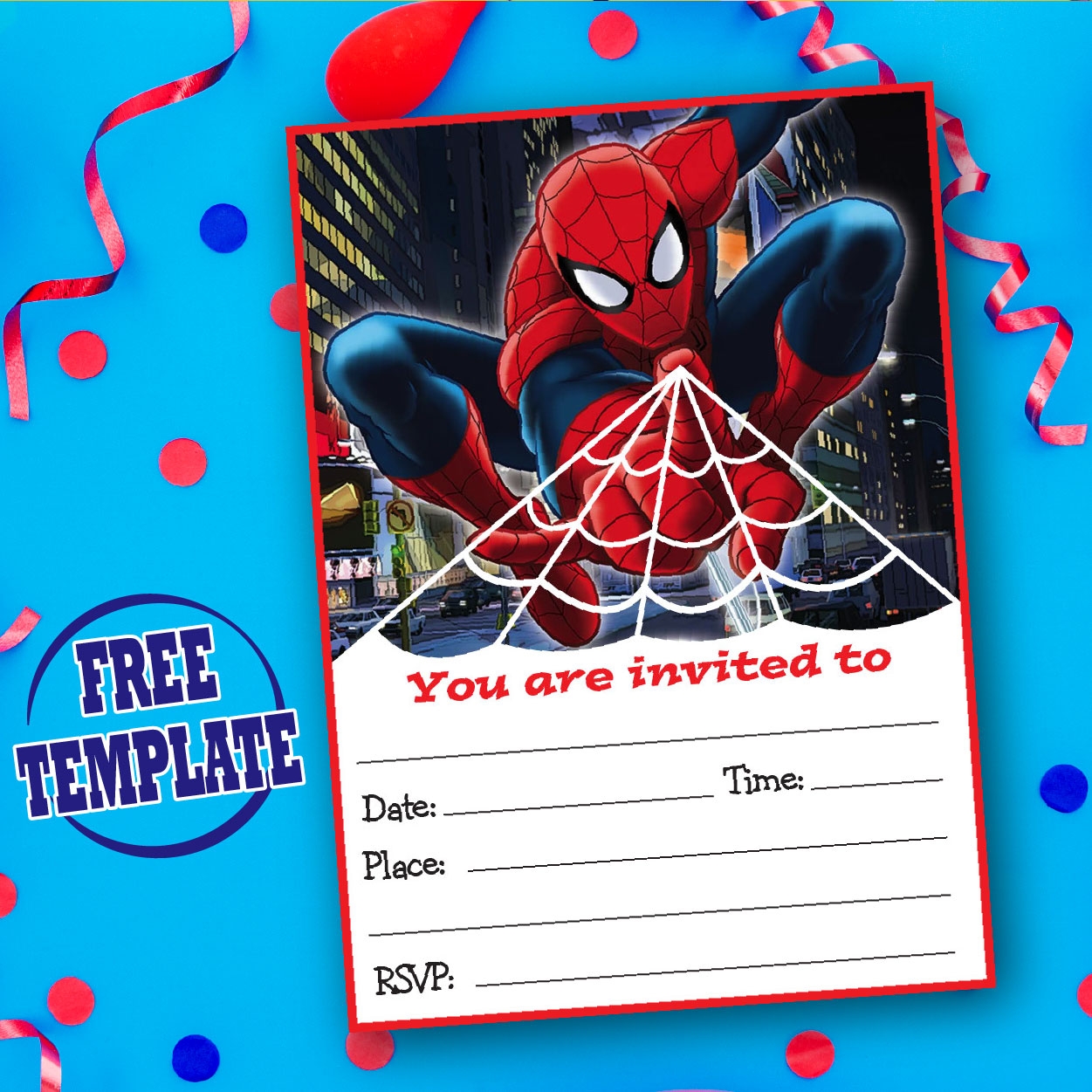 Spiderman Invitations Free Template