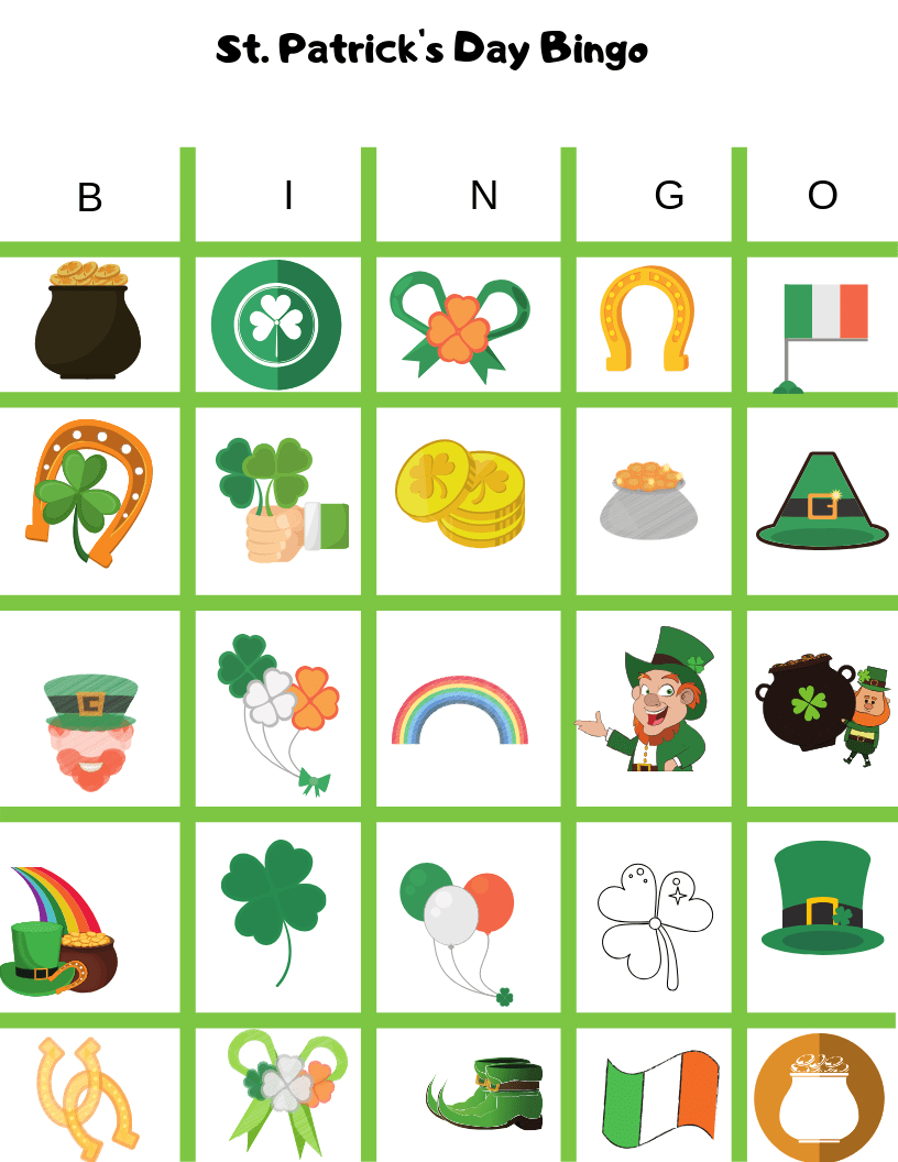 St Patrick 39 s Day Bingo Free Printable Game Printable Bingo Cards